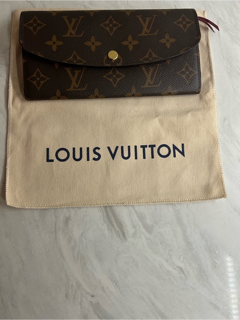 Louis Vuitton Fuchsia and brown Monogram Emilie Wallet